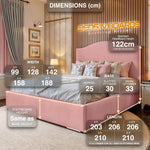 Load image into Gallery viewer, Rosebelle Curve Luxury Bed Frame with Optional Ottoman Storage