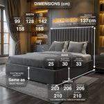 Load image into Gallery viewer, Stratford Luxury Crushed Velvet Princess Bed with Ottoman Storage – UK