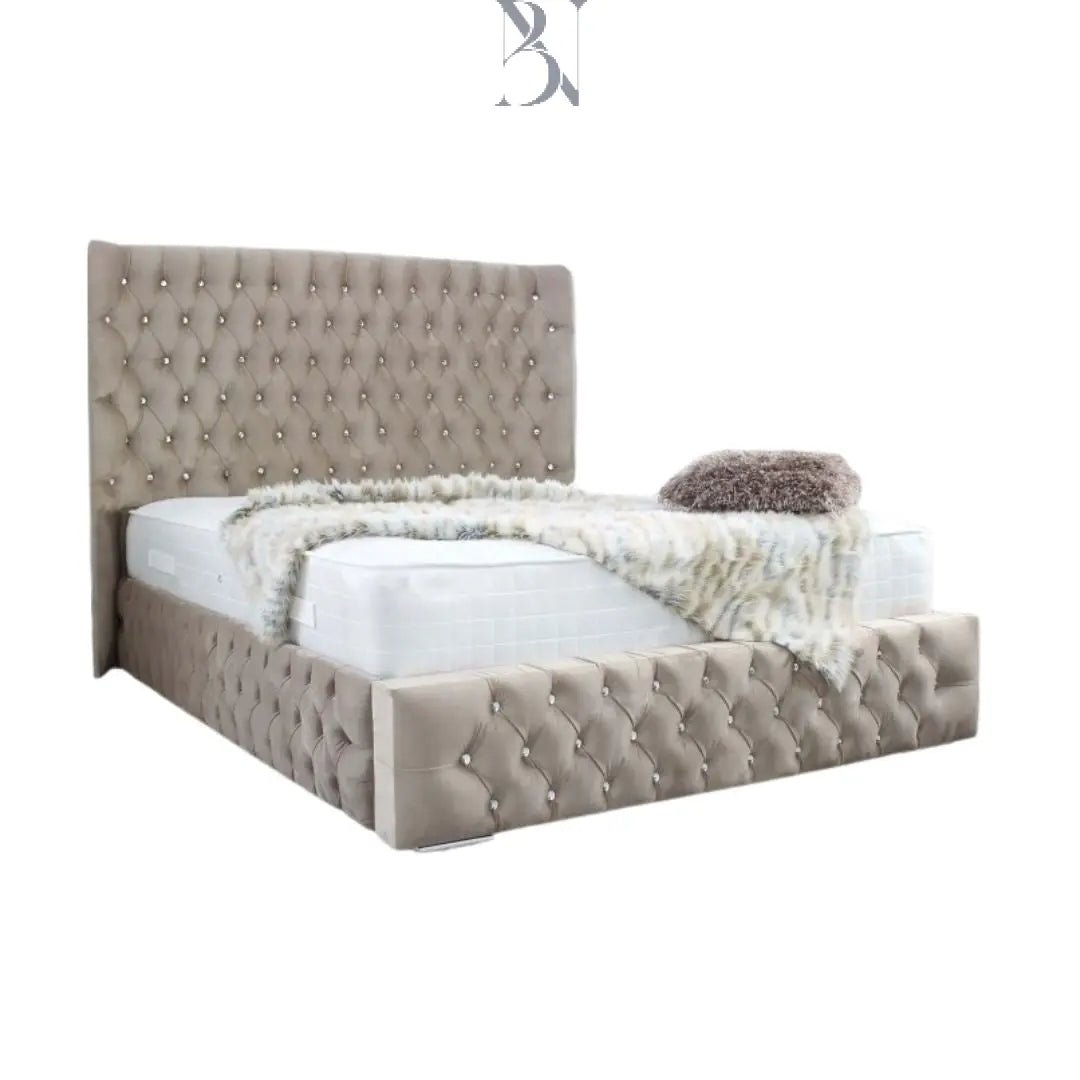 Sofia Luxurious Dotted Bed - BedsnBoards