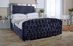 Load image into Gallery viewer, Mirrored Diamond Button Bed - BedsnBoards
