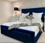 Load image into Gallery viewer, Stylish New Elegant Milano Upholstered Bed - BedsnBoards