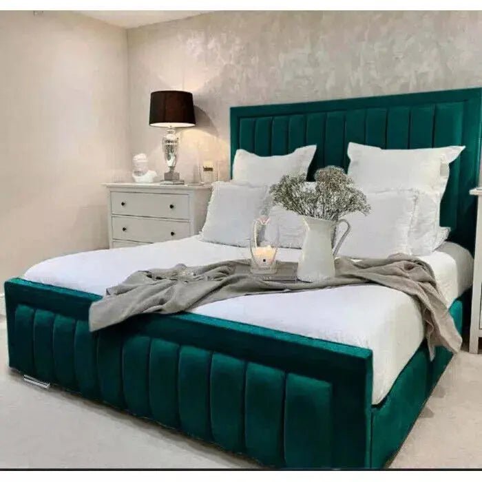 Stylish New Elegant Milano Upholstered Bed - BedsnBoards