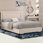 Load image into Gallery viewer, 2025 Vienna Luxury Bed – Gold Panel Design - BedsnBoards
