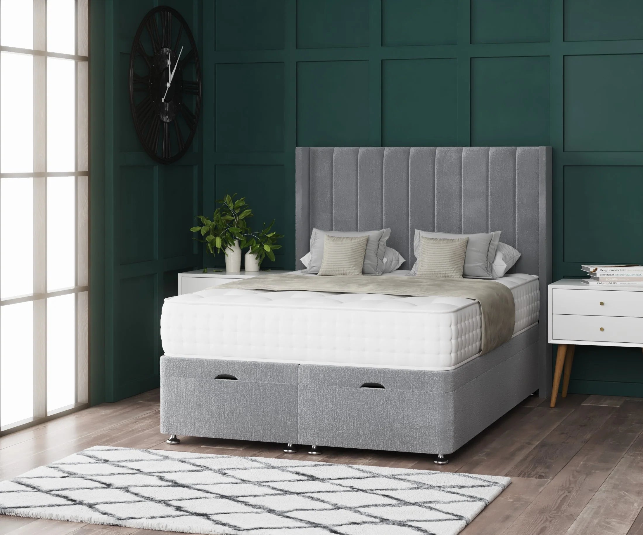 Hilton WingBack Ottoman Divan Bed - BedsnBoards