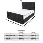 Load image into Gallery viewer, Andorra la Vella Cubed Upholstered Bed - BedsnBoards
