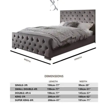 Ankara Dotted Upholstered Bed - BedsnBoards
