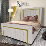 Load image into Gallery viewer, 2025 Windsor Luxury Bed – Gold Accent Panels - BedsnBoards
