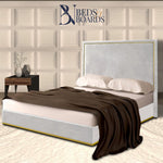 Load image into Gallery viewer, 2025 Kensington Luxury Bed – Minimal Gold Trim - BedsnBoards
