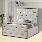 Load image into Gallery viewer, 2025 Belgravia Luxury Bed – Pyramid Panel Design with Optional Storage - BedsnBoards
