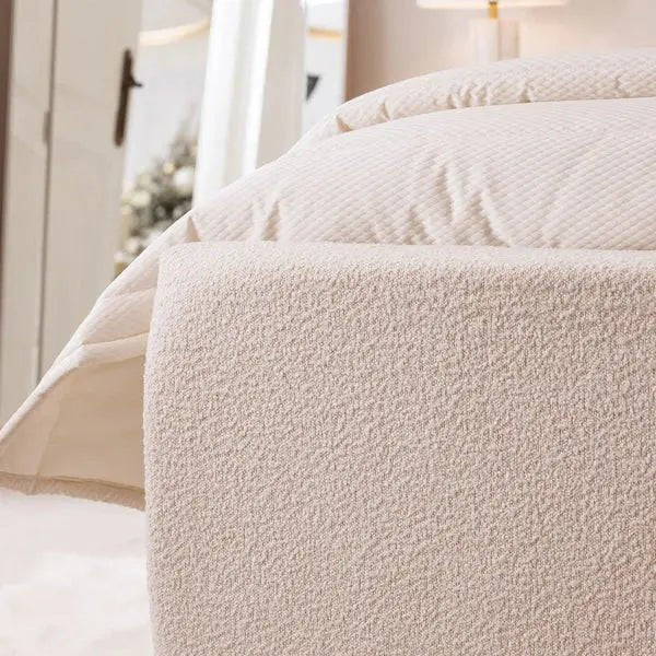 Cascade Cream Boucle Luxury Panelled Bed - BedsnBoards