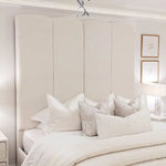 Load image into Gallery viewer, Cascade Cream Boucle Luxury Panelled Bed - BedsnBoards
