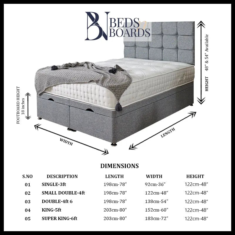 Cube Ottoman Divan Bed BedsnBoards