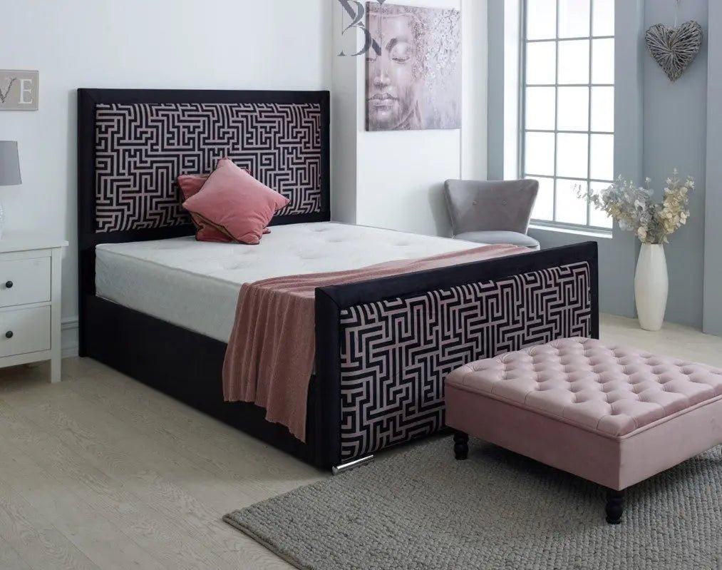 Extravagance Plush Velvet Tile Mosaic Bed - BedsnBoards