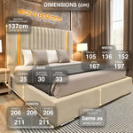 Load image into Gallery viewer, 2025 Astoria Luxury Bed Frame – Twin Gold Accent Design with Optional Ottoman Storage

