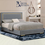 Load image into Gallery viewer, 2025 Vienna Luxury Bed – Gold Panel Design - BedsnBoards
