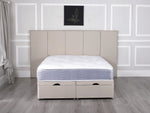 Load image into Gallery viewer, PATRICIA EXTENDED HEADBOARD OTTOMAN DIVAN BED - BedsnBoards
