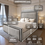 Load image into Gallery viewer, 2025 Lancaster Contrast Bed Frame – Black Trim Design with Optional Ottoman Storage

