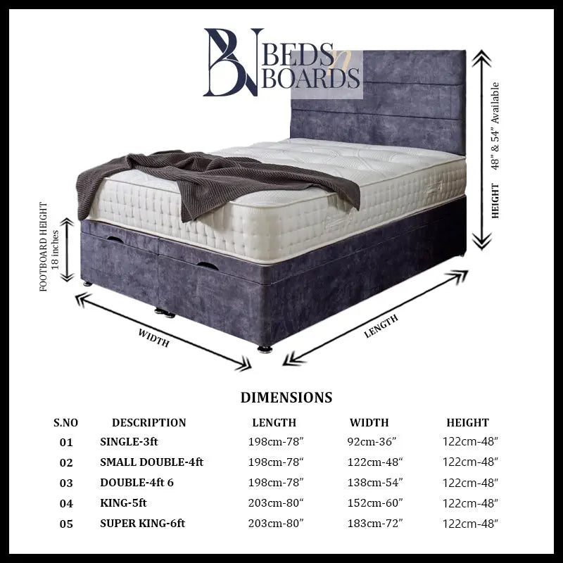 Jasmine Ottoman Divan Bed BedsnBoards