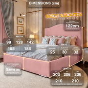 Rosebelle Curve Luxury Bed Frame with Optional Ottoman Storage