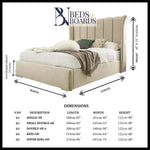 Load image into Gallery viewer, Madrid Wingback Curved Dotted Bed Only Furniture
