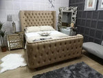 Load image into Gallery viewer, Marilyn Wingback Upholstered Bed - BedsnBoards
