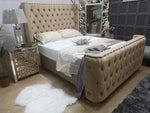 Load image into Gallery viewer, Marilyn Wingback Upholstered Bed - BedsnBoards

