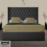Load image into Gallery viewer, Marley Dotted Buttons Luxury Bed - BedsnBoards
