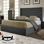 Load image into Gallery viewer, Marley Dotted Buttons Luxury Bed - BedsnBoards
