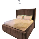 Load image into Gallery viewer, Merry Wingback Upholstered Bed Frame - BedsnBoards
