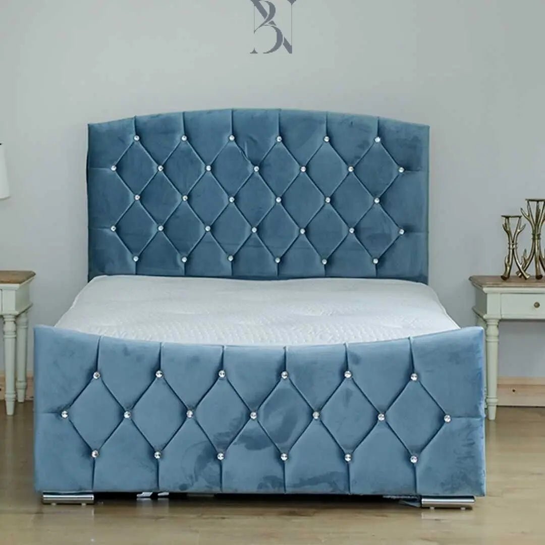 2025 Verona Luxury Bed – Half Moon Sleigh Design with Optional Storage - BedsnBoards