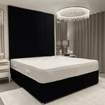 Load image into Gallery viewer, Noir Black Velvet Ottoman Divan Bed Base - BedsnBoards
