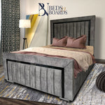 Load image into Gallery viewer, 2025 Windsor Luxury Bed – Gold Accent Panels - BedsnBoards
