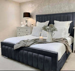 Load image into Gallery viewer, Podgorica Plain Border Upholstered Bed - BedsnBoards
