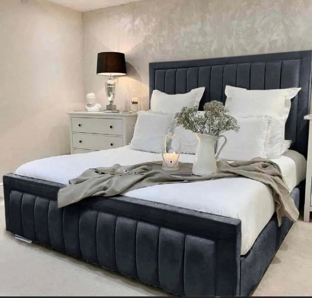 Podgorica Plain Border Upholstered Bed - BedsnBoards