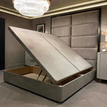 Load image into Gallery viewer, Praline Luxury Velvet Ottoman Divan Bed Base - BedsnBoards

