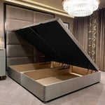 Load image into Gallery viewer, Praline Luxury Velvet Ottoman Divan Bed Base - BedsnBoards
