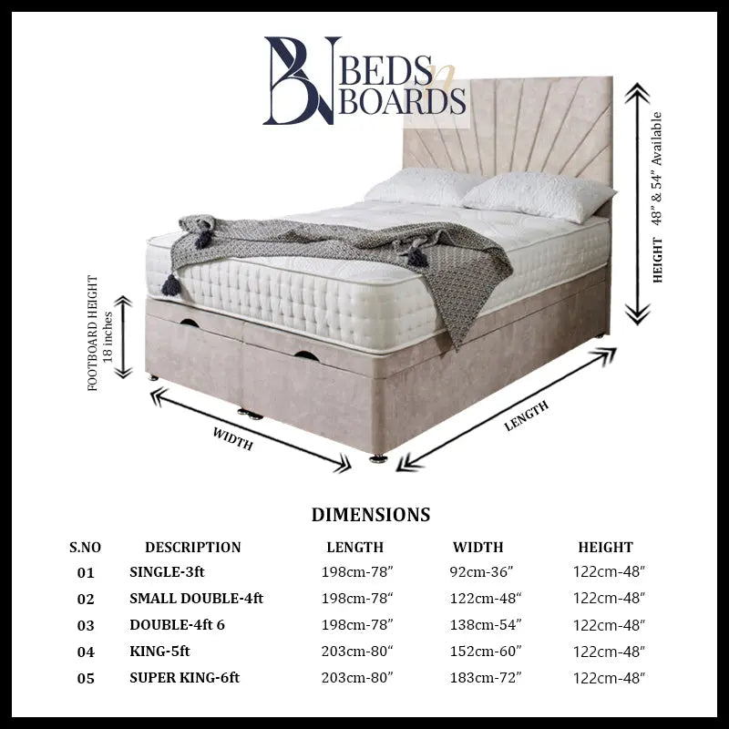 Rising Sunrise Ottoman Divan Bed BedsnBoards