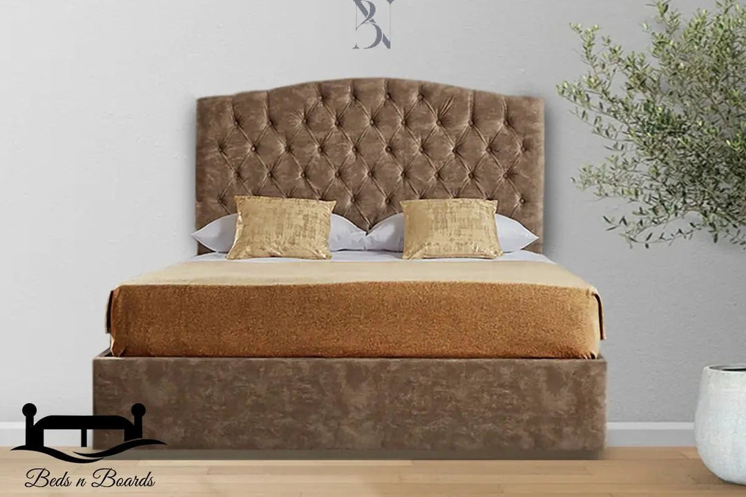 Roma Dotted Buttons Luxury Bed - BedsnBoards