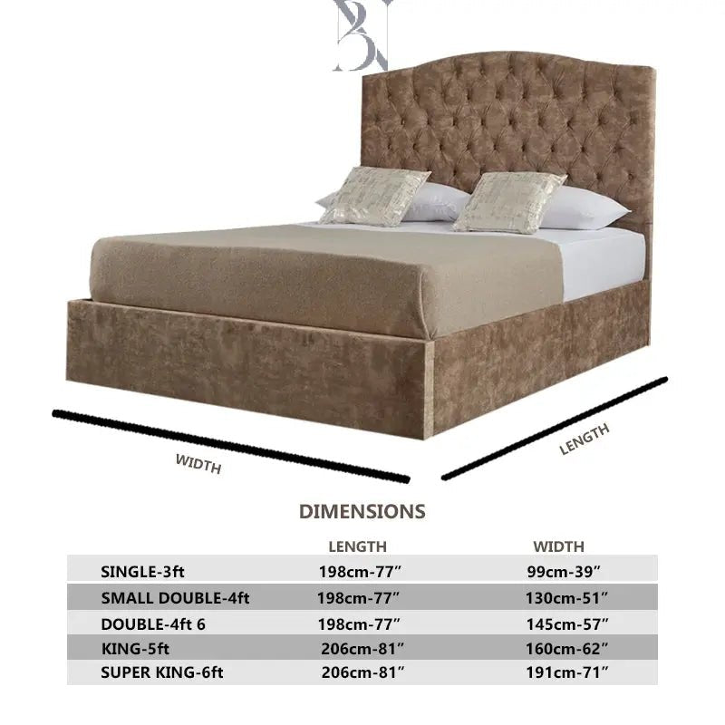 Roma Dotted Buttons Luxury Bed - BedsnBoards