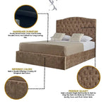 Load image into Gallery viewer, Roma Dotted Buttons Luxury Bed - BedsnBoards
