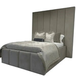 Load image into Gallery viewer, Rosie Panelled Upholstered Bed Frame - BedsnBoards
