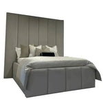Load image into Gallery viewer, Rosie Panelled Upholstered Bed Frame - BedsnBoards
