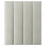 Load image into Gallery viewer, Smoke Grey Velvet Individual Upholstered Headboard Panel - 45cm - BedsnBoards
