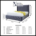 Load image into Gallery viewer, Sophia Wingback Dotted Bed Only Furniture
