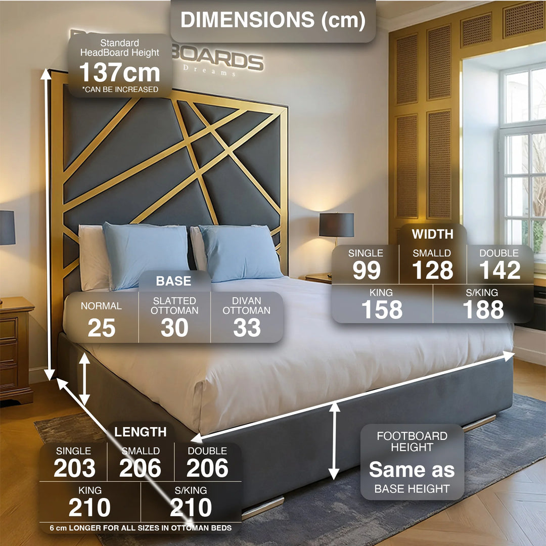 Versailles Luxury Designer Bed Frame with Ottoman Storage – UK