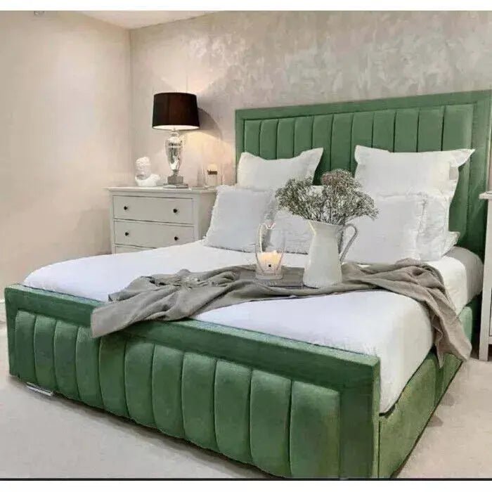 Stylish New Elegant Milano Upholstered Bed - BedsnBoards