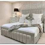 Load image into Gallery viewer, Stylish New Elegant Milano Upholstered Bed - BedsnBoards
