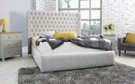 Load image into Gallery viewer, Topaz Wing backed Dotted Bed - BedsnBoards
