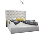 Load image into Gallery viewer, Topaz Wing backed Dotted Bed - BedsnBoards
