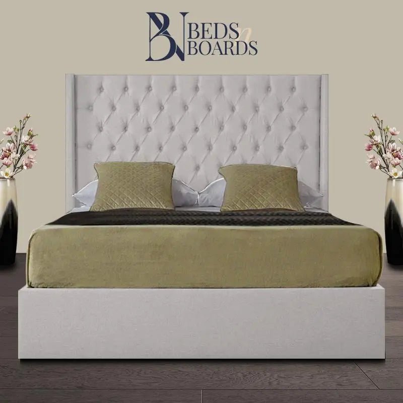 Venice Wingback Curved Chesterfield Luxury Bed BedsnBoards